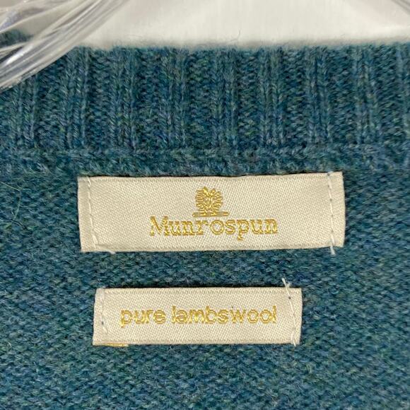 NWOT The House Of Bruar Munrospun Sweater Women US XL Lambswool V Blue Long-Slev - Picture 4 of 9